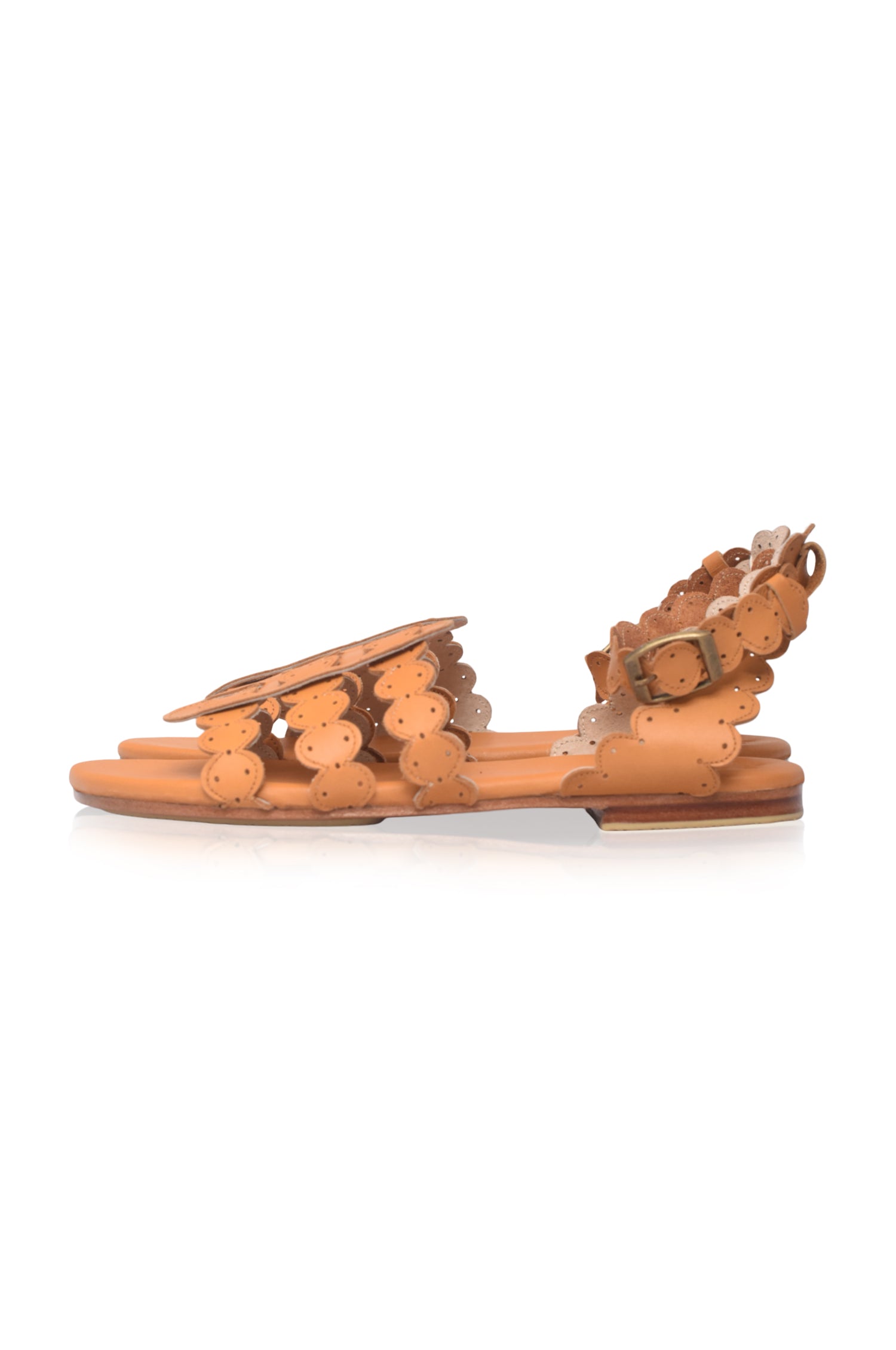 Spell Scalloped Leather Sandals